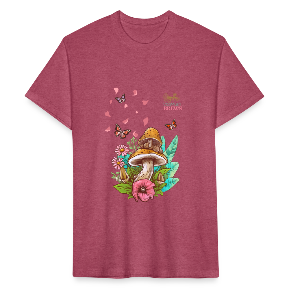 Mushroom Garden Butterflies - heather burgundy