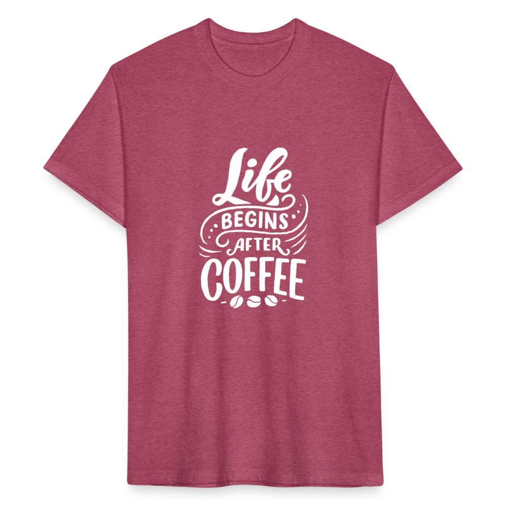 Life Begins After Coffee - heather burgundy